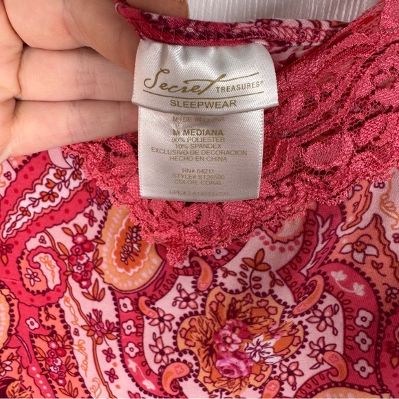 Secret Treasures Pink Paisley Lace Chemise - Picture 4 of 7